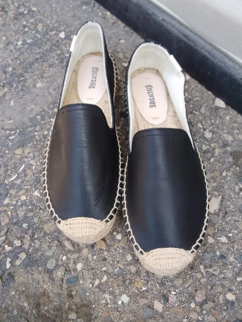 Soludos Shoe Women's Black Espadrille Slip-On Platform Anthropologie 6.5M